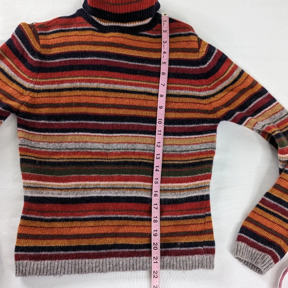 Oxford Fulham Retro Lambswool Stripe Turtleneck Sweater - Picture 7 of 8